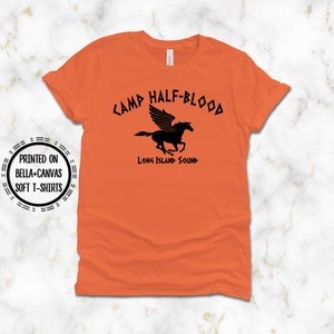 Camp Half Blood T-Shirt, Printed on Bella Canvas Orange T-Shirt