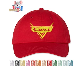 Cars Logo Embroidered Dad Hat, Adjustable Adult & Youth Sizes, Variety of Cap and 80 Stitch Colors, Low Profile Hat