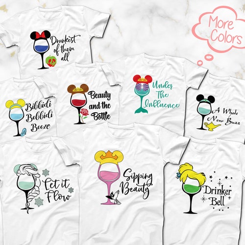 Disney Princess Drinking Wine T-shirts 
