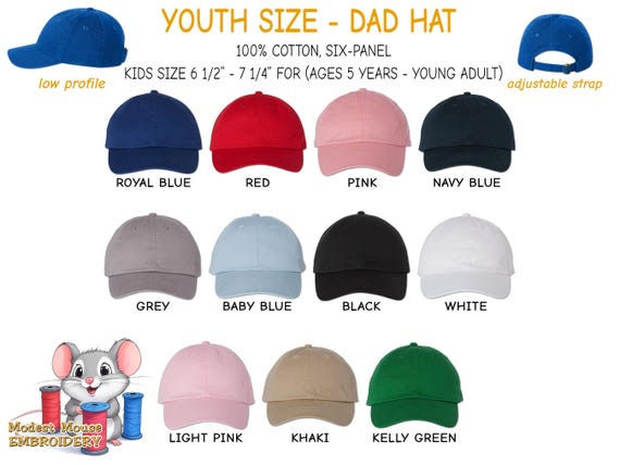 Dopey Embroidered Dad Hat, Adjustable Adult & Youth Sizes  display picture 3