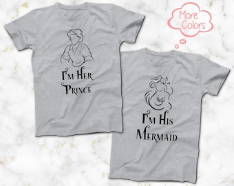Mens/Womens Valentines Wedding Disney T-Shirt Gift His Princess Her Prince