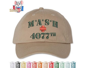 Mash 4077th Embroidered Dad Hat, Adjustable Adult & Youth Sizes, Variety of Cap and 80 Stitch Colors, Low Profile Hat