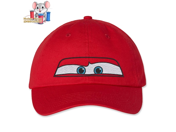 Cars Lightning McQueen Eyes Embroidered Dad Hat, Adjustable Adult & Youth Sizes, Variety of Cap Colors, Low Profile  Cap