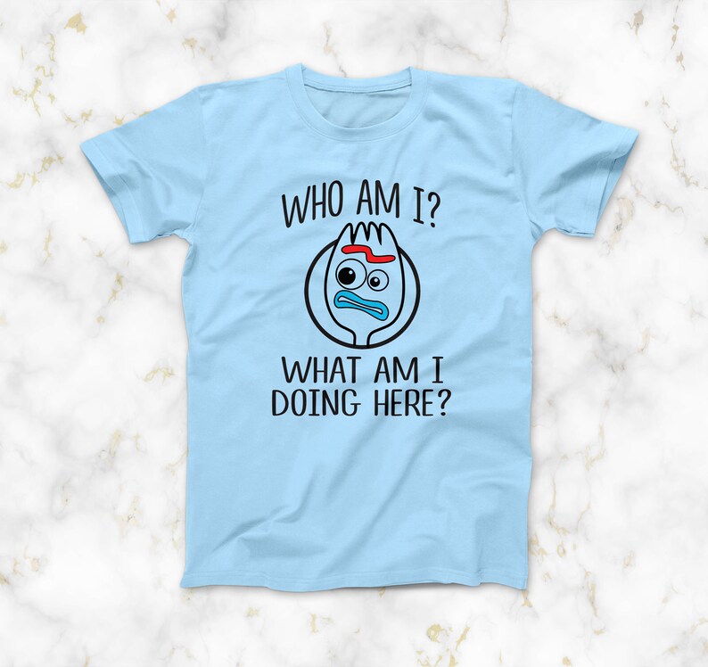 Toy Story Forky Who Am I What Am I Doing Here T shirt Funny Etsy Toy story forky who am i what am i doing here t shirt funny etsy