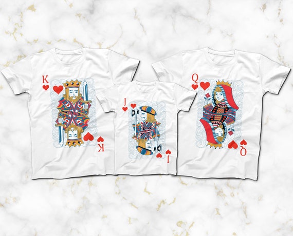 King of Hearts Queen of Hearts Jack of Hearts T shirts