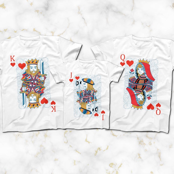 King Queen Jack of Hearts Family T-Shirts, Halloween Costumes, Available in ALL Sizes