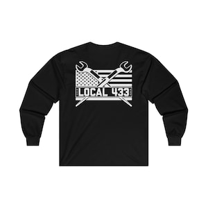 Camiseta de manga comprida Union Ironworker, chave de fenda cruzada, local 433