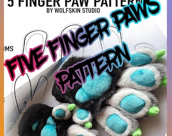 Fursuit 5 Finger Hand Paws Pattern