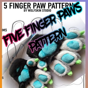 Fursuit 5 Finger Hand Paws Pattern