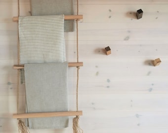 Ladderplank/Handdoekenrek/Handdoekenrek/Dekenladder/Handdoekhouder/Rustieke plank