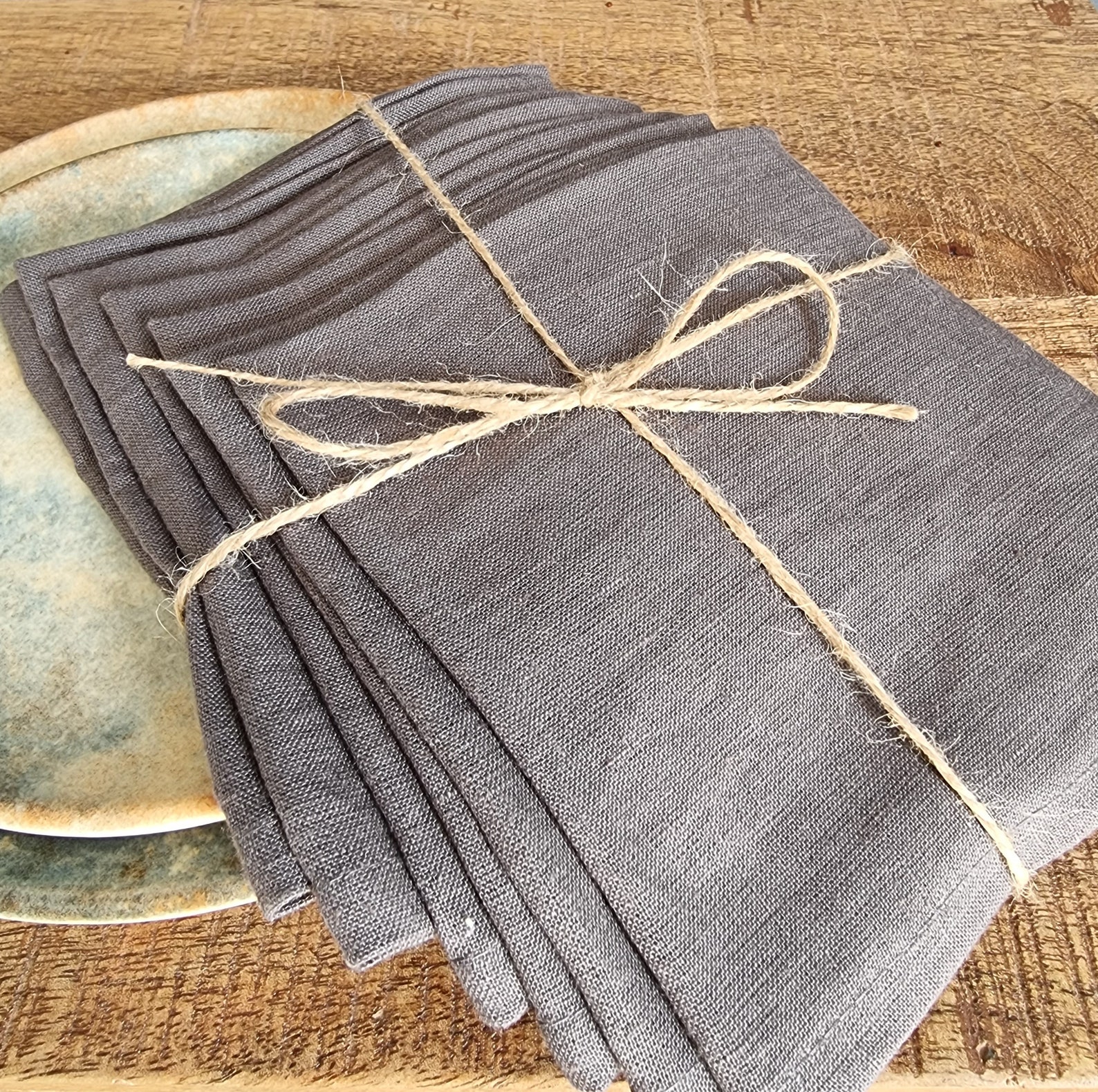 Dark Grey Linen Napkins/Cloth Napkins/Wedding Napkins/Table Etsy