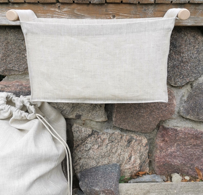 Linen Organizer/Storage Basket/Linen Pocket/Hanging Storage/Wall Decor/Nursery Decor image 3