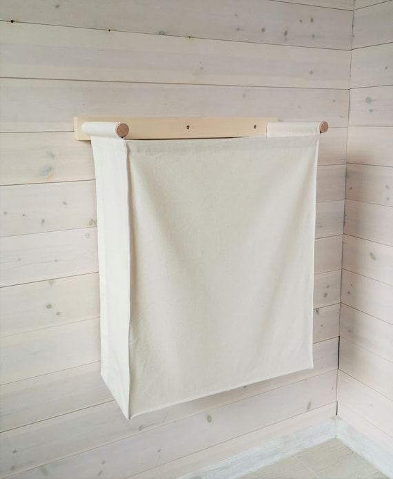 Narrow And Wide Cotton Laundry Hamper: Washable Canvas Storage Bin