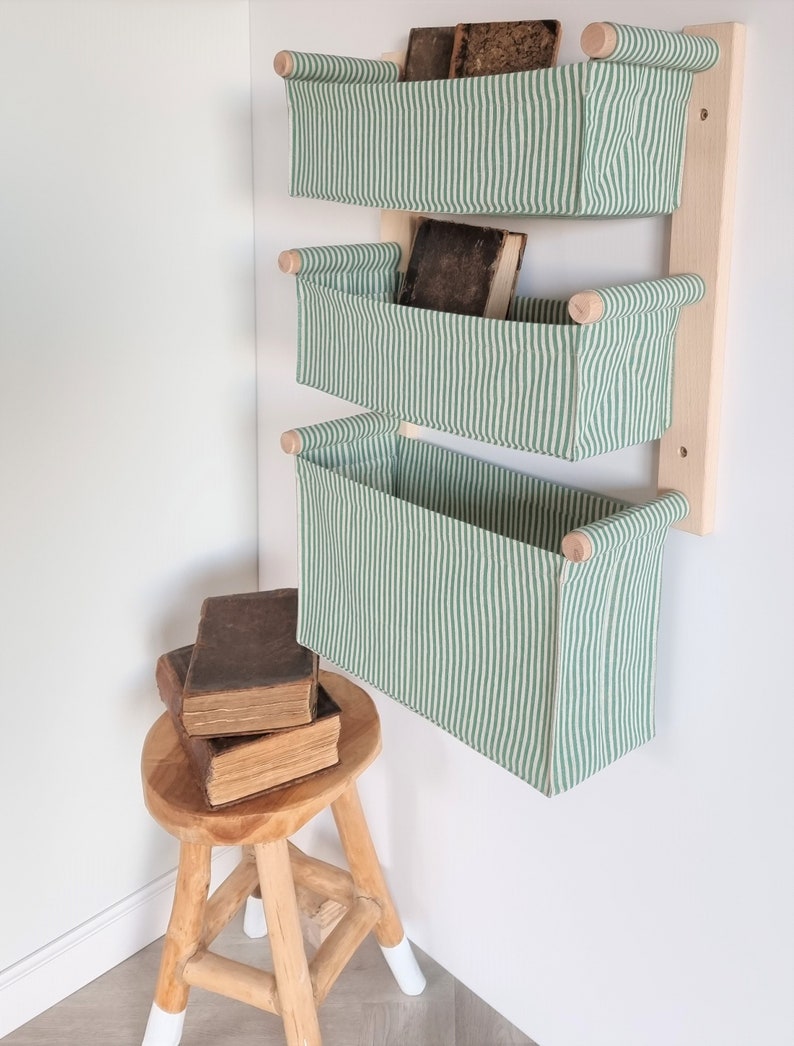 Linen Organizer/Playroom Toys Organizer/Storage Basket/Linen Pocket/Book Shelf/Hanging Storage/Bathroom Shelf/Diapers Organizer image 1