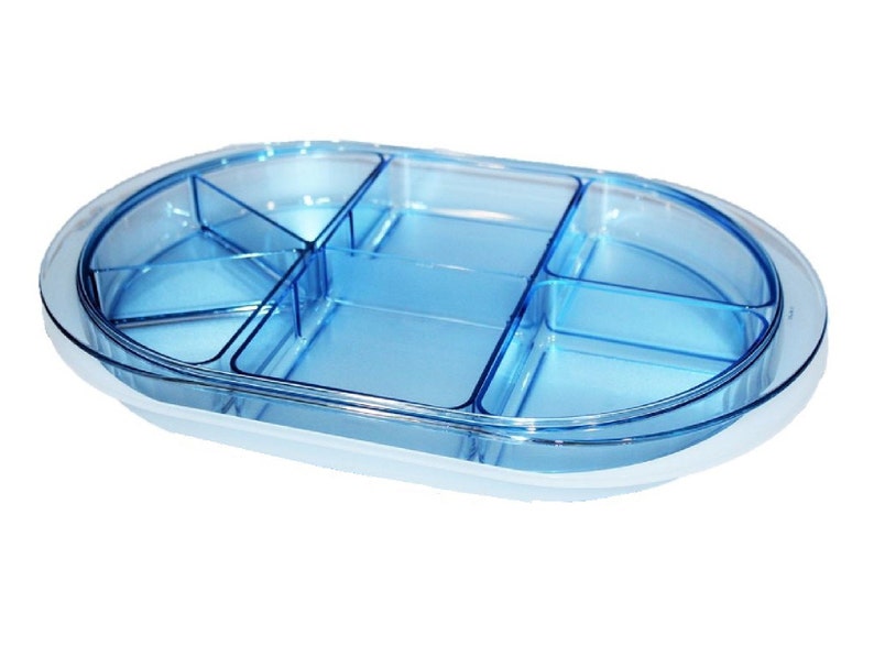 New Vintage Tupperware Serving Tray With Inserts Divided Oval Etsy