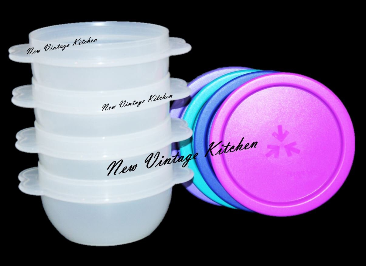 Tupperware Butterfly New Vintage Tupperware Set of 4 Classic Bowls W/ Butterfly Handles 16 ...
