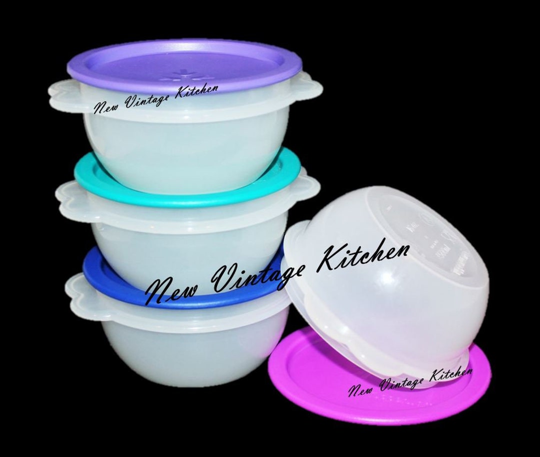 Tupperware Butterfly New Vintage Tupperware Set of 4 Classic Bowls W/ Butterfly Handles 16 ...