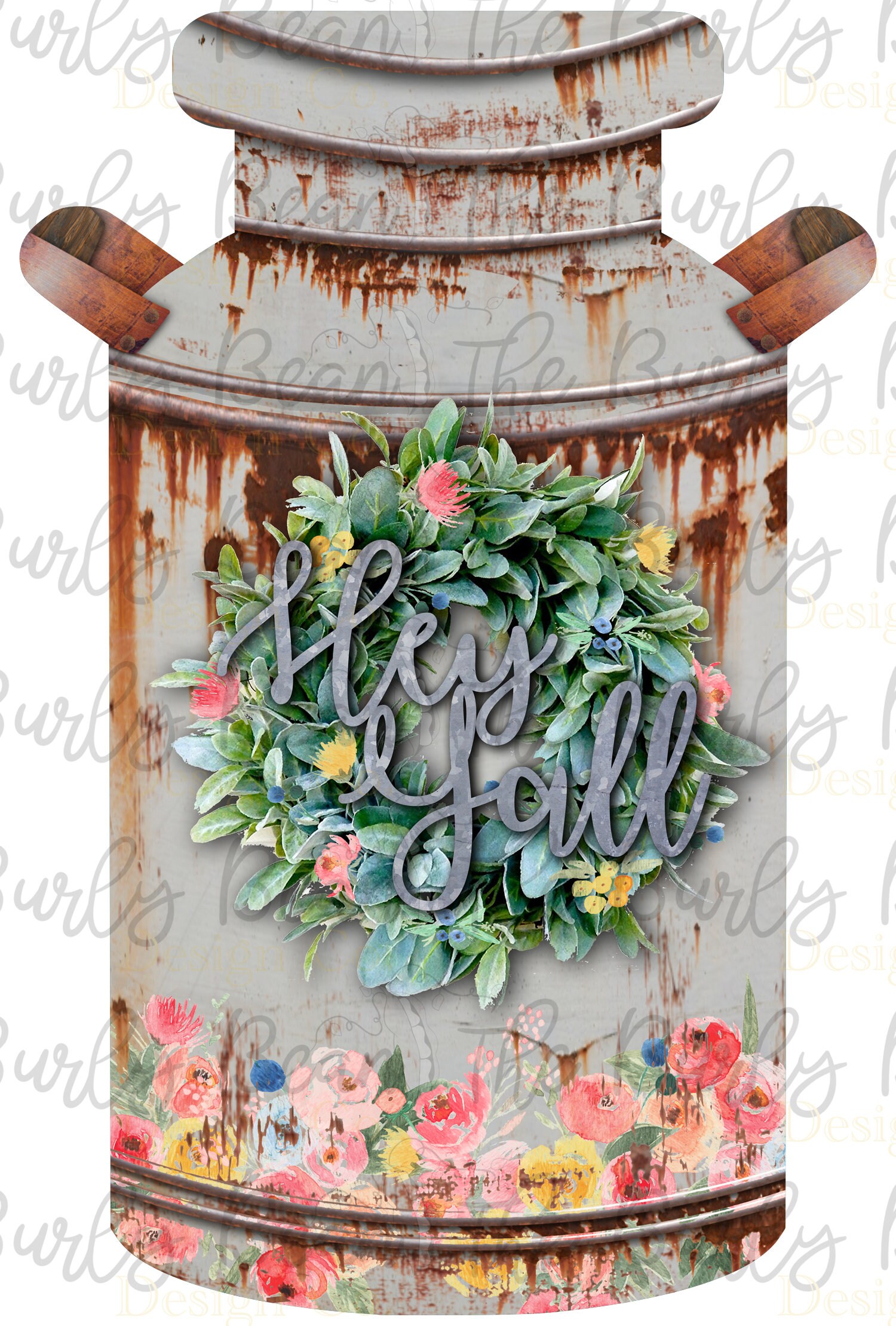 Art & Collectibles White Floral Hey Yall Rustic Rusty Farmhouse Style ...