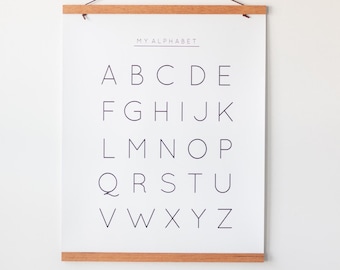 Alphabet Poster | ABC, Minimalist, ABC Flashcards, Nursery Decor, Playroom Decor, Homeschool