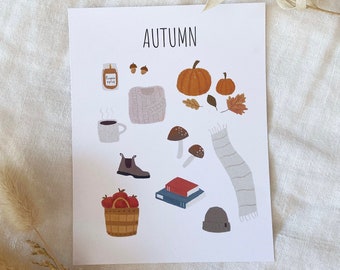 Fall Print | Autumn Decor, Home Decor, Nursery Decor, Wall Art, Playroom Decor, Greeting Card