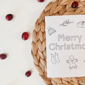 Carte à colorier | Carte de Noël à colorier, Carte de Noël, Carte de voeux, Carte de remerciement de l'enseignant, Carte vierge, Décoration de Noël
