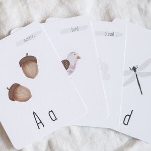 Cartes alphabet nature| Cartes ABC, cartes alphabet, décoration de chambre d'enfant, décoration de salle de jeux, école à la maison, rentrée des classes