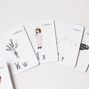 Cartões do alfabeto da natureza | Flashcards ABC, Montessori, Flashcards do alfabeto, decoração de berçário, decoração de sala de jogos, educação em casa, volta às aulas