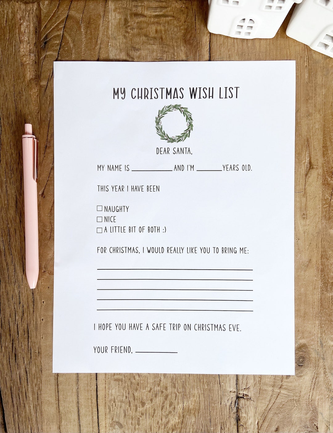 Christmas Wish List | Printable Wish List, Holiday Wish List - Etsy