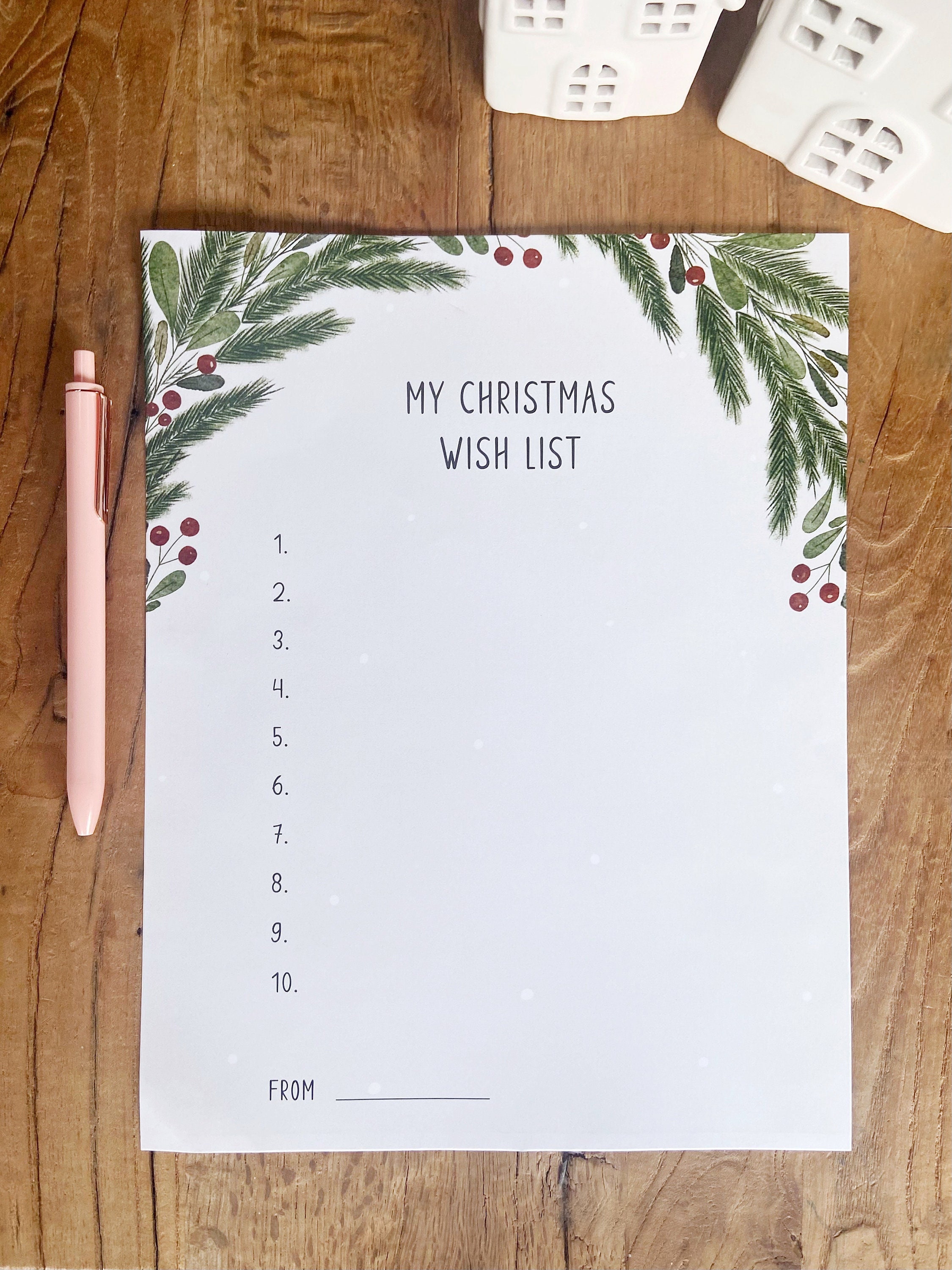 Christmas Wish List | Printable Wish List, Holiday Wish List - Etsy