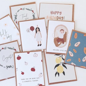 Paquet de cartes - Carte, Carte vierge, Carte de vœux, Carte de remerciement cadeau d’appréciation, Carte d’anniversaire, Cadeau d’enseignant