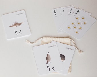 Animal Alphabet + Object Number Card Set | ABC Flashcards, Alphabet Flashcards, Nursery Decor, Playroom Decor, Homeschool