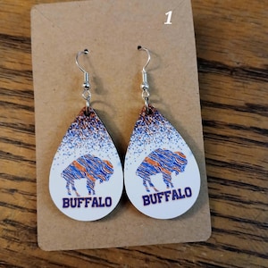 Buffalo Earrings, Lets Go Buffalo, Daughter gift, Mom Gift, Lets go, josh allen, Buffalo football earrings, James cook earrings,  Christmas