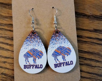 Buffalo Earrings, Lets Go Buffalo, Daughter gift, Mom Gift, Lets go, josh allen, Buffalo football earrings, James cook earrings,  Christmas
