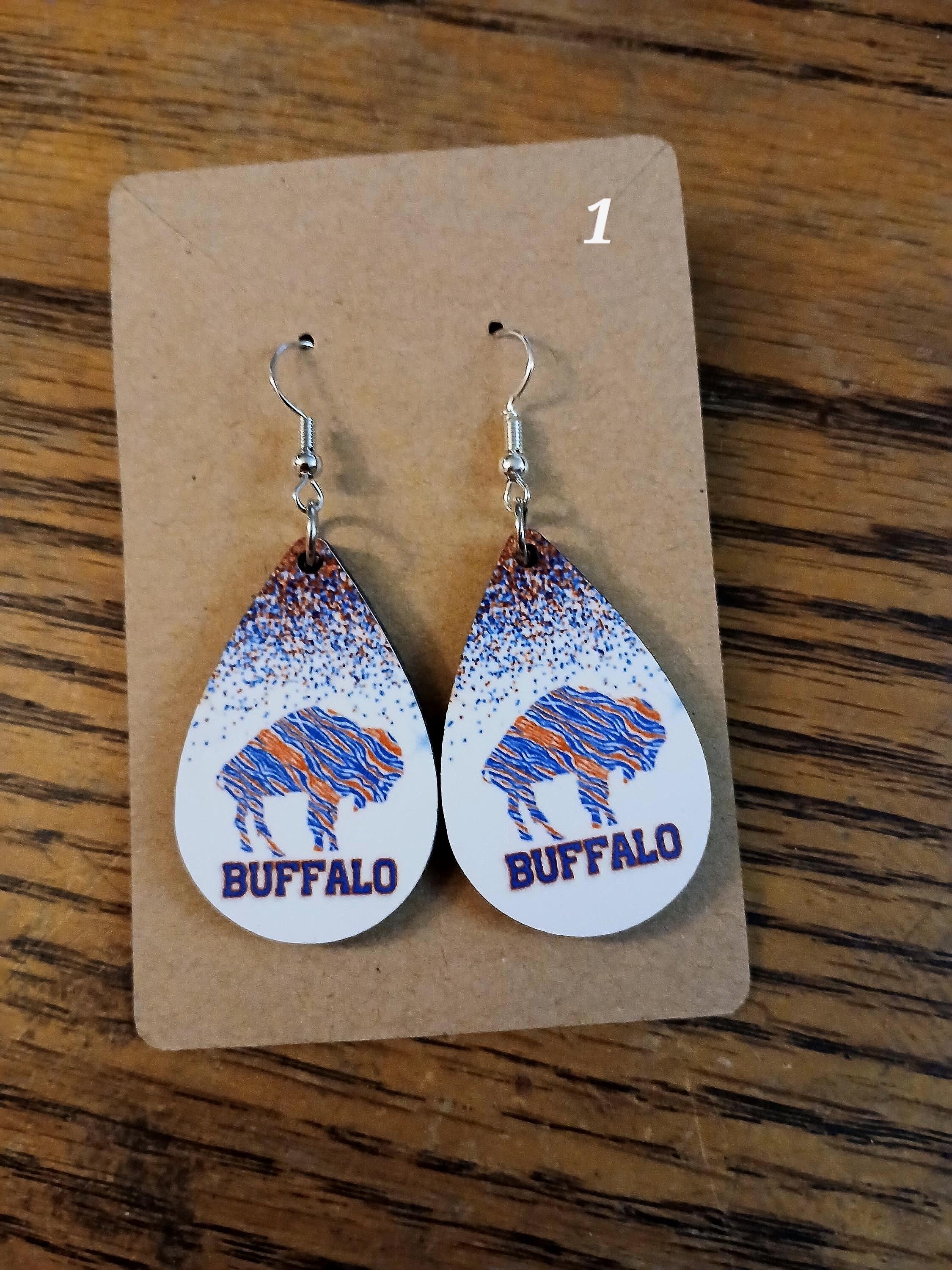 Buffalo Earrings, Lets Go Buffalo, Daughter gift, Mom Gift, Lets go, josh allen, Buffalo football earrings, James cook earrings,  Christmas