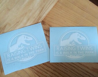 Raising Twins is a walk in the PARK! Car decal
