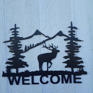 12 x 19 metal elk welcome sign