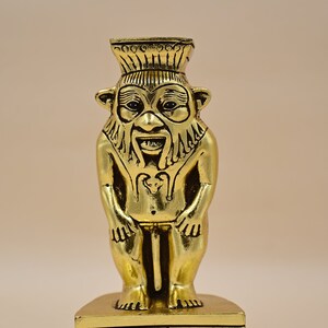 Pretty Bes statue-Egyptian god of fun pleasure in ancient Egypt-god of childhood-Egyptian antique-stone-sculpture Egyptian diety/gods-mythol
