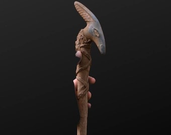 Vintage war Stock-Zepter-Symbol der Stärke,Souveränität,Stabilität,gutes Leben -ägyptische Antiquitäten-alte Ägyptische Mythologie-Skulptur Ankh