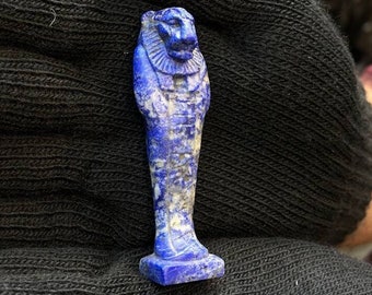 Lapis Lazuli Sekhmet Amulet: Egyptian Goddess Pendant