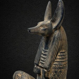 Statue of Anubis - unique statue of the god of death Anubis, handmade of stone, made in Egypt-Antiques- Replica