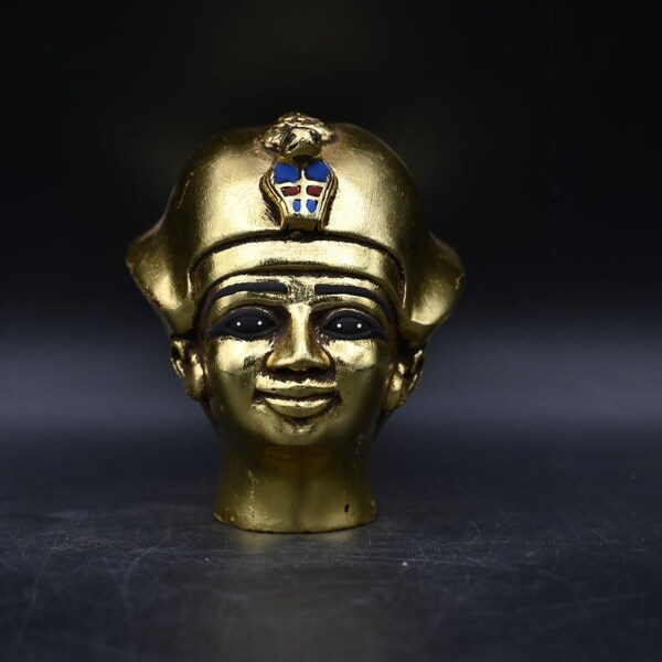 Tutankhamun's Head | Egyptian King | Golden Pharaoh | Egyptian Antiques | Egyptian Home Decor | Replica | BC