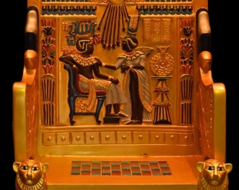 King tutankhamun throne life size-The chair celebrates the golden king Tutankh Ancient Egyptian king museum piece -sculpture Egyptian stuff