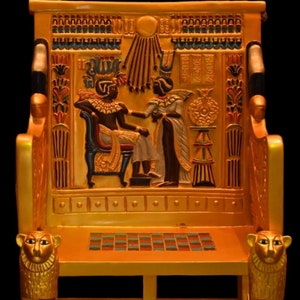 King tutankhamun throne life size-The chair celebrates the golden king Tutankh Ancient Egyptian king museum piece -sculpture Egyptian stuff