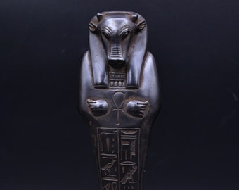 Taweret-standbeeld | Replica oude Egyptische godin, basaltsteen woondecoratie