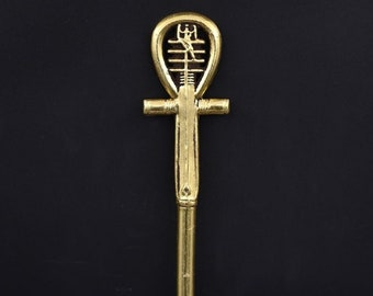 Ankh de piedra hecho a mano: Escultura egipcia de la llave de la vida