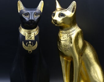 エジプトのバステト猫像：石のレプリカホームデコレーション - Etsy 日本