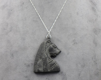 Agate Sekhmet Pendant: Egyptian Goddess Amulet