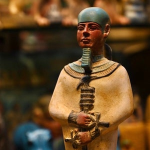 Path vintage statue of the Ptah the ancient Egyptian god of creation,talents in Egypt mythology museum copy statues hand made