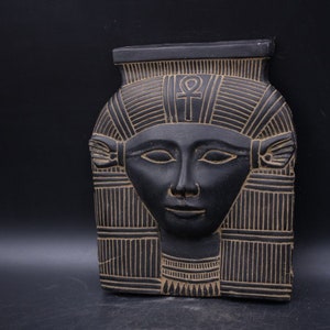 Hathor | Nice Statue of Hathor&#39;s head | ancient Egyptian | goddess of happiness and protection | Egyptian mythology | sculpture Egyptian