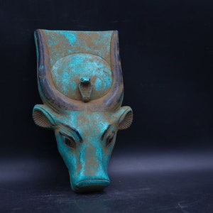 Hathor | Nice Statue of Hathor&#39;s head | ancient Egyptian | goddess of happiness and protection | Egyptian mythology | sculpture Egyptian